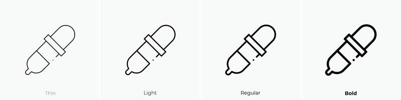 dropper icon. Thin, Light, Regular And Bold style design isolated on white background vector