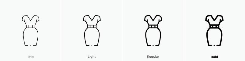 dress icon. Thin, Light, Regular And Bold style design isolated on white background vector