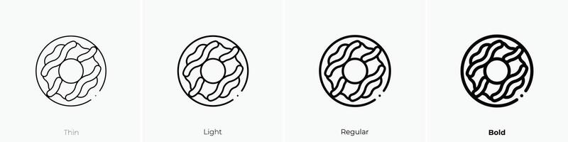 donut icon. Thin, Light, Regular And Bold style design isolated on white background vector