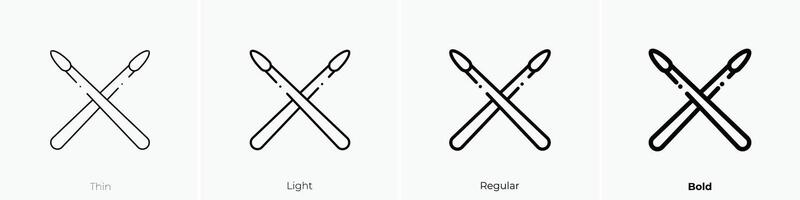 drumstick icon. Thin, Light, Regular And Bold style design isolated on white background vector