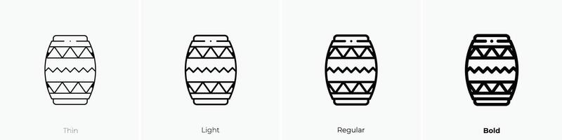 drum icon. Thin, Light, Regular And Bold style design isolated on white background vector