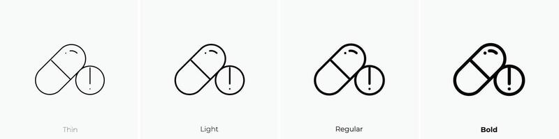 drugs icon. Thin, Light, Regular And Bold style design isolated on white background vector