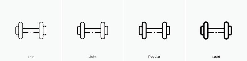 dumbbell icon. Thin, Light, Regular And Bold style design isolated on white background vector