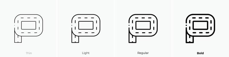driving school icon. Thin, Light, Regular And Bold style design isolated on white background vector