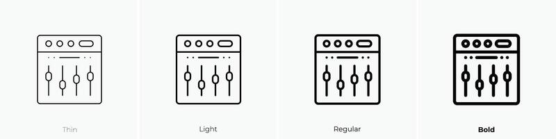 dj icon. Thin, Light, Regular And Bold style design isolated on white background vector