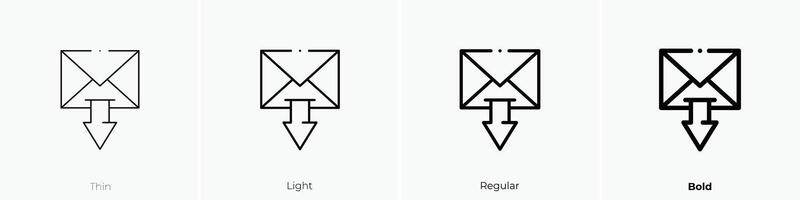 download icon. Thin, Light, Regular And Bold style design isolated on white background vector