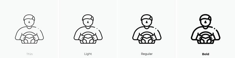 driver icon. Thin, Light, Regular And Bold style design isolated on white background vector