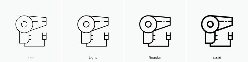 dryer icon. Thin, Light, Regular And Bold style design isolated on white background vector