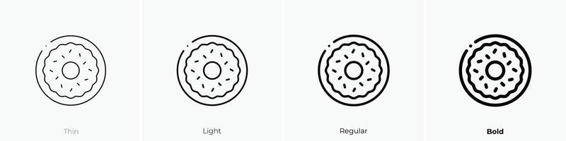 doughnut icon. Thin, Light, Regular And Bold style design isolated on white background vector