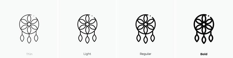 dreamcatcher icon. Thin, Light, Regular And Bold style design isolated on white background vector