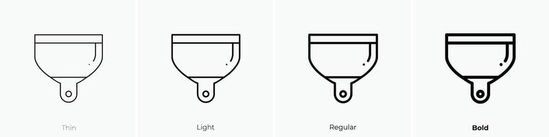 dustpan icon. Thin, Light, Regular And Bold style design isolated on white background vector