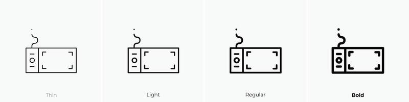 drawing tablet icon. Thin, Light, Regular And Bold style design isolated on white background vector