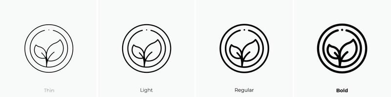 ecology icon. Thin, Light, Regular And Bold style design isolated on white background vector