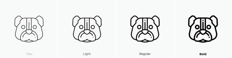 dog icon. Thin, Light, Regular And Bold style design isolated on white background vector