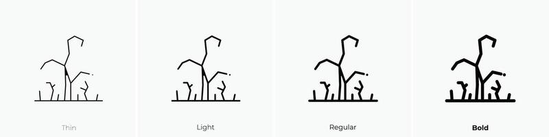 drought icon. Thin, Light, Regular And Bold style design isolated on white background vector