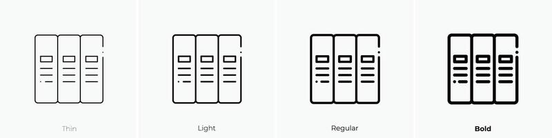 document icon. Thin, Light, Regular And Bold style design isolated on white background vector