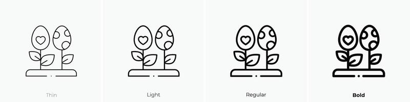 easter eggs icon. Thin, Light, Regular And Bold style design isolated on white background vector