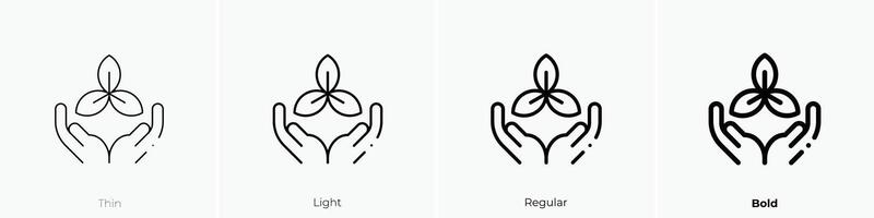 ecology icon. Thin, Light, Regular And Bold style design isolated on white background vector