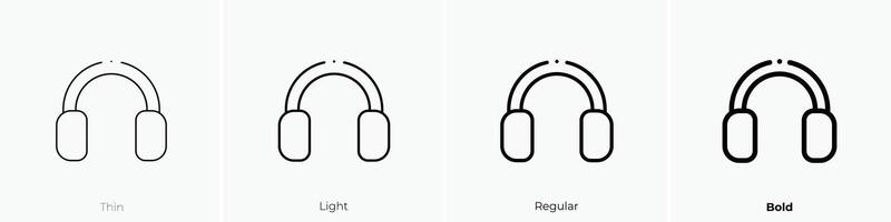 earmuffs icon. Thin, Light, Regular And Bold style design isolated on white background vector