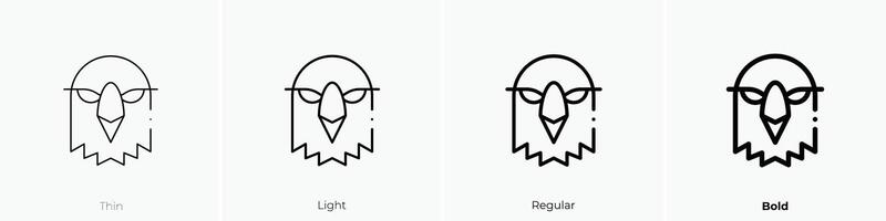 eagle icon. Thin, Light, Regular And Bold style design isolated on white background vector