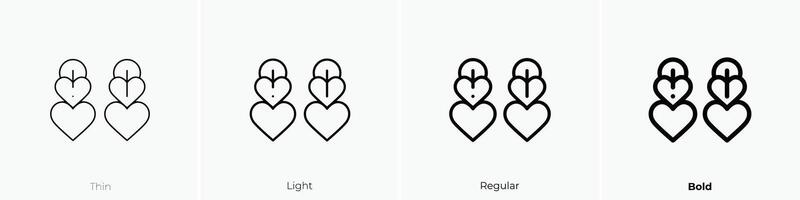 earrings icon. Thin, Light, Regular And Bold style design isolated on white background vector