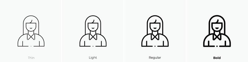 employee icon. Thin, Light, Regular And Bold style design isolated on white background vector