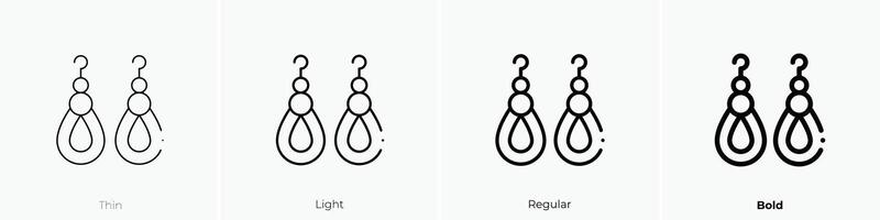 earrings icon. Thin, Light, Regular And Bold style design isolated on white background vector