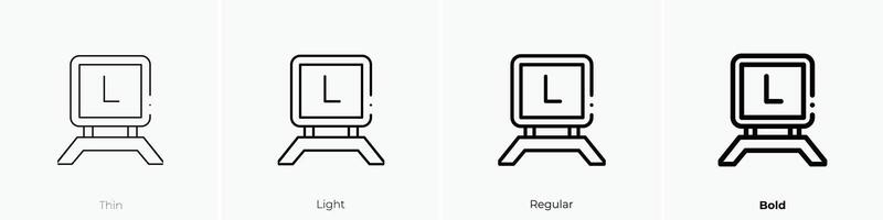 driving school icon. Thin, Light, Regular And Bold style design isolated on white background vector