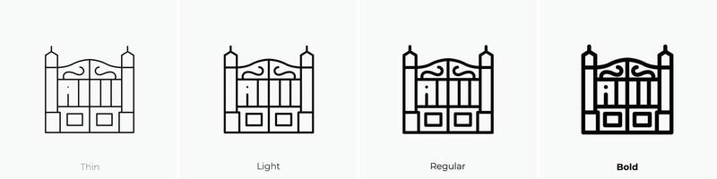 entrance icon. Thin, Light, Regular And Bold style design isolated on white background vector