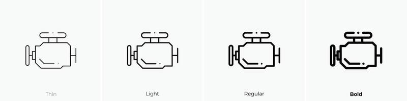 engine icon. Thin, Light, Regular And Bold style design isolated on white background vector