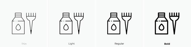 dye icon. Thin, Light, Regular And Bold style design isolated on white background vector