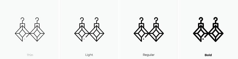 earrings icon. Thin, Light, Regular And Bold style design isolated on white background vector