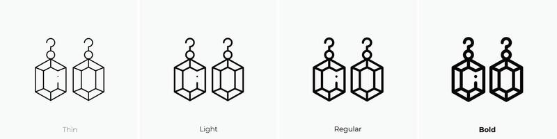 earrings icon. Thin, Light, Regular And Bold style design isolated on white background vector