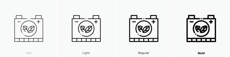 energy icon. Thin, Light, Regular And Bold style design isolated on white background vector