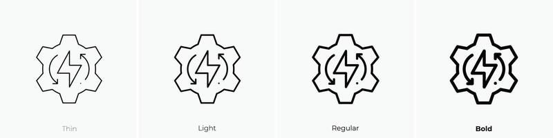energy management icon. Thin, Light, Regular And Bold style design isolated on white background vector
