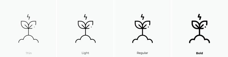 energy icon. Thin, Light, Regular And Bold style design isolated on white background vector