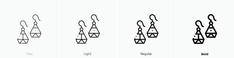 earrings icon. Thin, Light, Regular And Bold style design isolated on white background vector