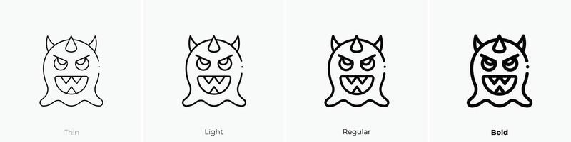 enemy icon. Thin, Light, Regular And Bold style design isolated on white background vector
