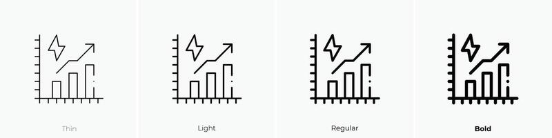 energy consumption icon. Thin, Light, Regular And Bold style design isolated on white background vector