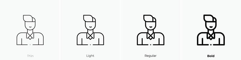 employee icon. Thin, Light, Regular And Bold style design isolated on white background vector