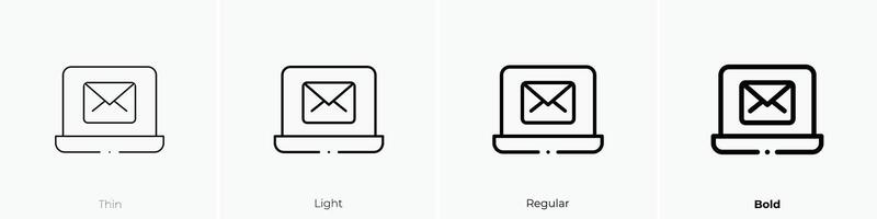 email marketing icon. Thin, Light, Regular And Bold style design isolated on white background vector
