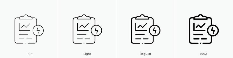 energy research icon. Thin, Light, Regular And Bold style design isolated on white background vector