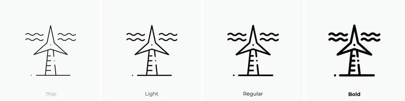 energy icon. Thin, Light, Regular And Bold style design isolated on white background vector