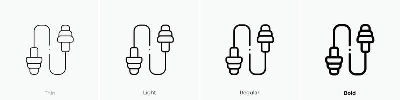 ear plug icon. Thin, Light, Regular And Bold style design isolated on white background vector