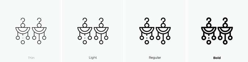 earrings icon. Thin, Light, Regular And Bold style design isolated on white background vector