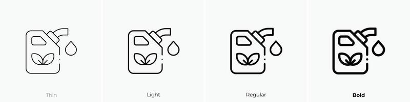 eco fuel icon. Thin, Light, Regular And Bold style design isolated on white background vector
