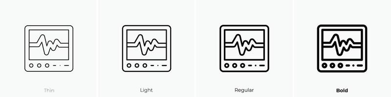 ecg icon. Thin, Light, Regular And Bold style design isolated on white background vector