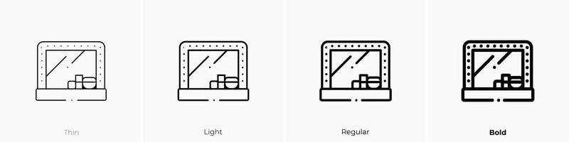 dressing table icon. Thin, Light, Regular And Bold style design isolated on white background vector