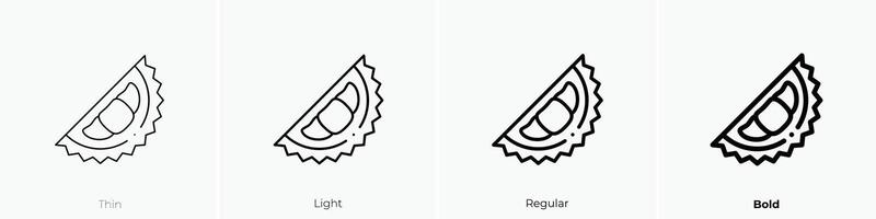 durian icon. Thin, Light, Regular And Bold style design isolated on white background vector