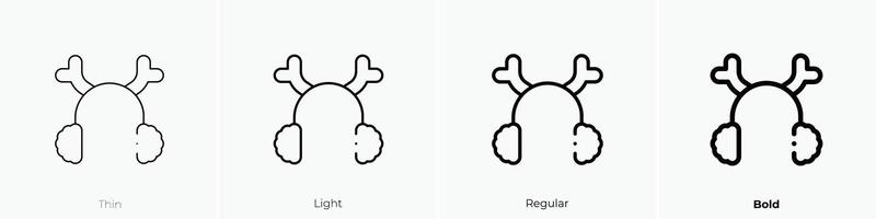 earmuffs icon. Thin, Light, Regular And Bold style design isolated on white background vector